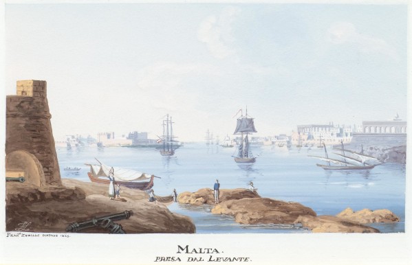 Malta presa dal Levante 1825 by Francesco Zerillo